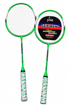 Badminton Racket Set with Cover – 2 Rackets – Green