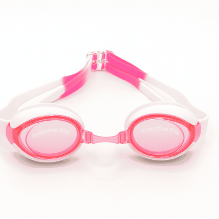 Track junior swimming goggles in blue and pink