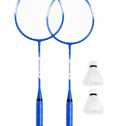 Badminton set with rackets and shuttlecocks