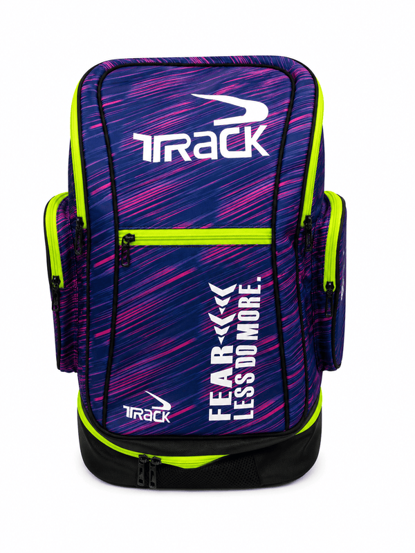 Track Swimming Backpack with Wet Compartment – Purple Streak