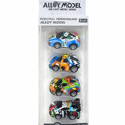 4-Piece colorful racing cars set