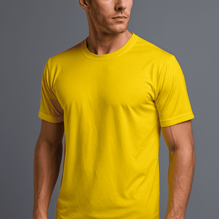 Plain T-Shirt in Green, Gray, and Yellow