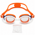 Track swimming goggles in purple orange pink white