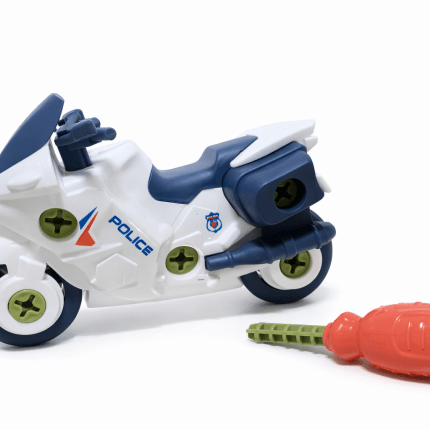 DIY Police Motorcycle Assembly Toy