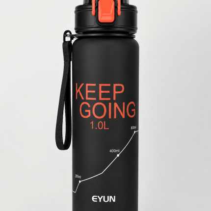 EYUN sport water bottle in black and gray