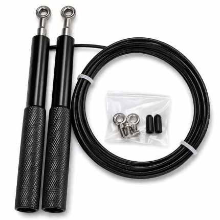 Steel Wire Jump Rope in Black, Red, Blue, and Gray