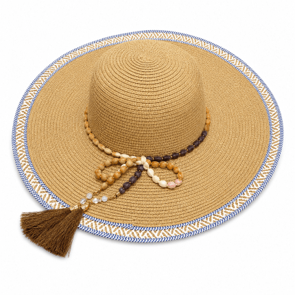 Women's Beach Sun Hat with Beads