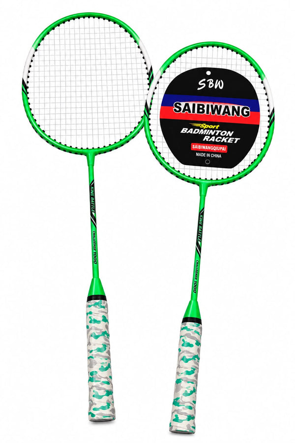 Badminton Racket Set with Cover – 2 Rackets – Green