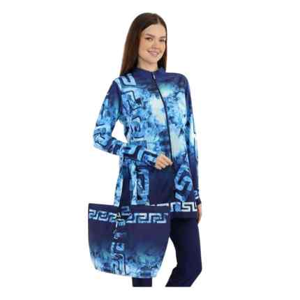 Waterproof swimsuit in black blue white