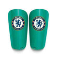 Football shin guard in black, green and blue