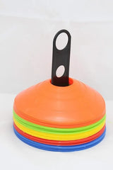 Stacked agility training cones with carrying handle