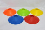 Agility training saucer cones arranged in a pattern
