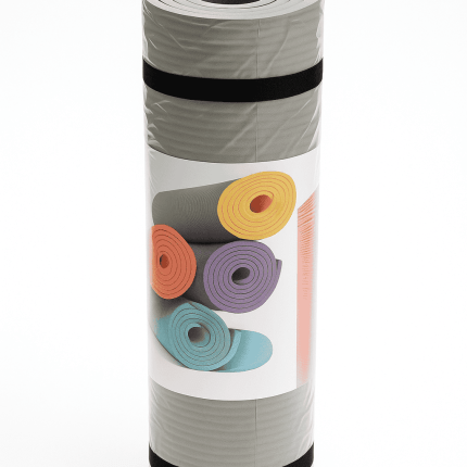 Yoga Mat 15 mm in Gray, Pink, and Yellow