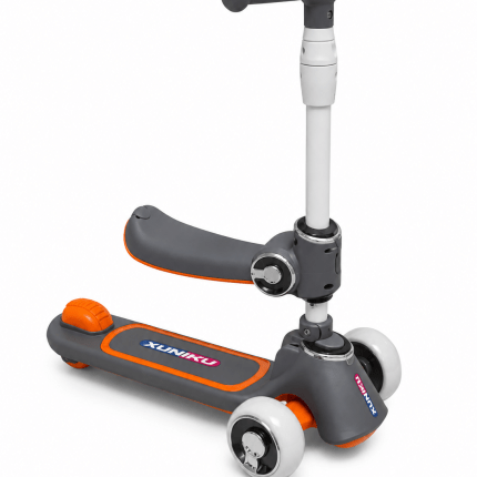 3-Wheel Scooter with Seat in Baby Blue, Gray, and Light Pink