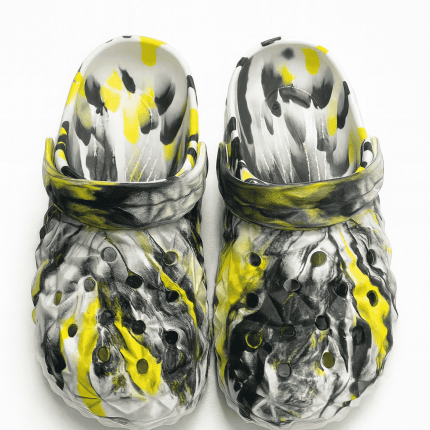 Crocs clogs in white and yellow