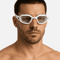 Track swimming goggles in navy blue purple white