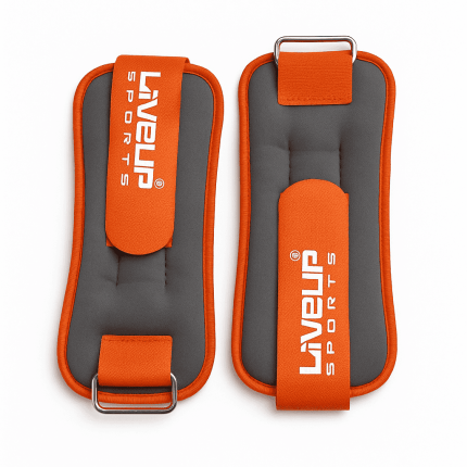 LiveUp ankle and wrist weights in gray and orange