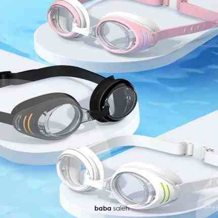 Track swimming goggles in black pink white