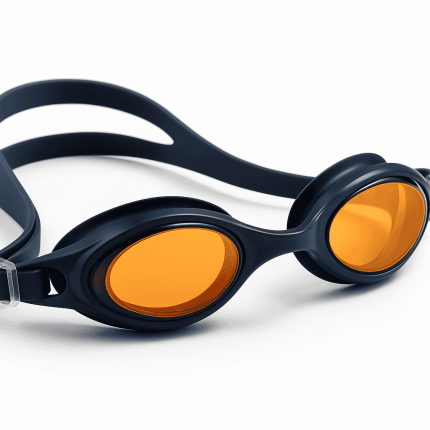 Track swimming goggles in black navy blue white