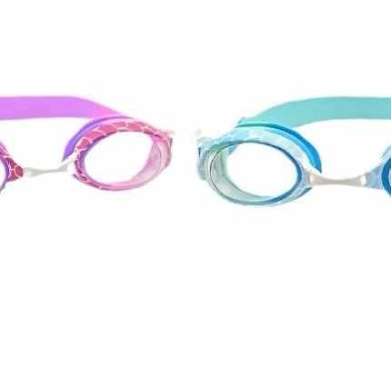 Track swim goggles in purple and blue