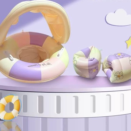 Striped Baby Float with Canopy