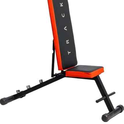 Track multi-position adjustable bench in red and black