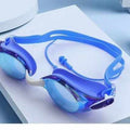 Silicone swimming goggles blue