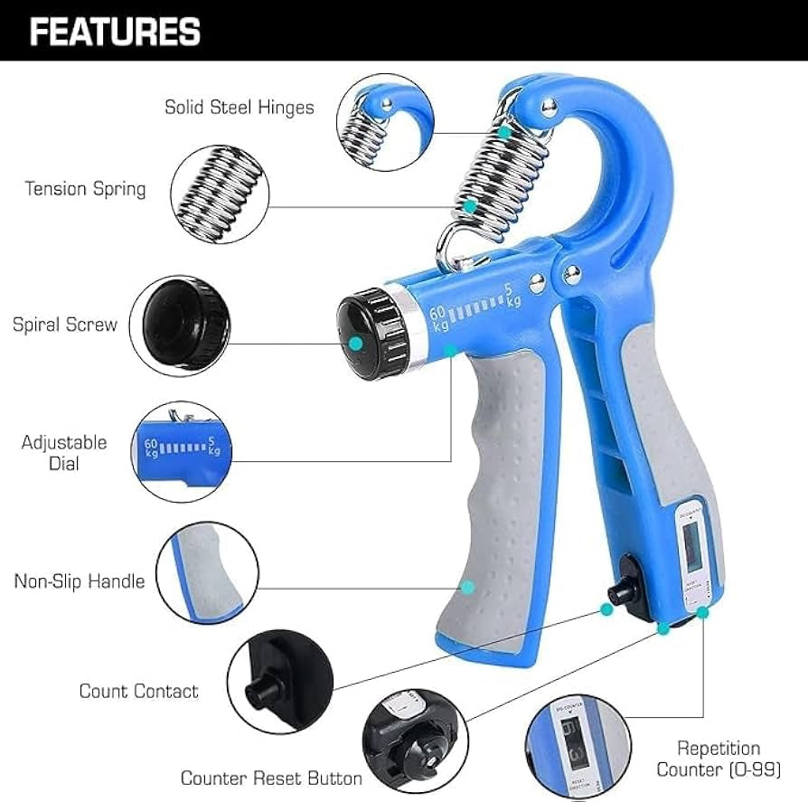 Adjustable Hand Grip Strengthener with Counter – 10–60 kg – photo 4