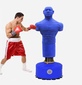 Boxing Dummy Full Body Punching Man Boxing Stand, Silastic Punching Bag in Red and Blue